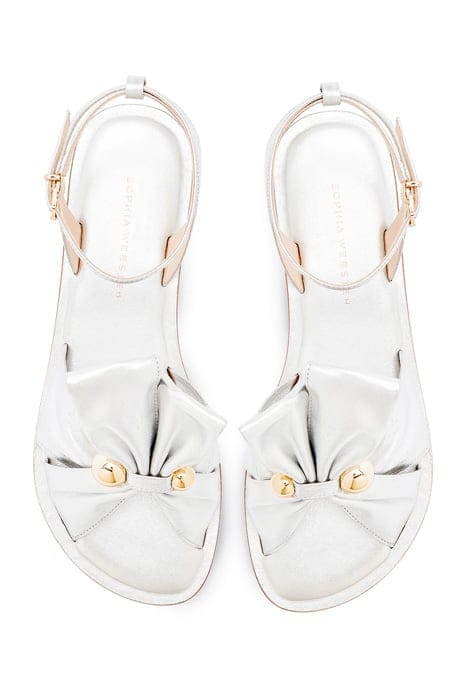 BONNIE BOW FLAT SANDAL SILVER & CHAMPAGNE 3