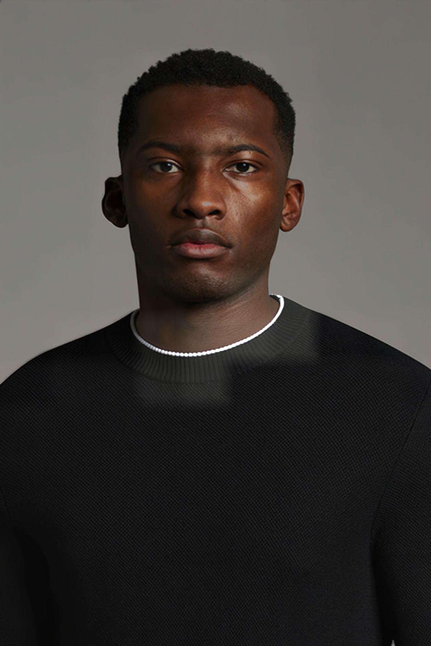 BLACK EAGLE TEXTURE KNIT CREW NECK JET BLACK 5