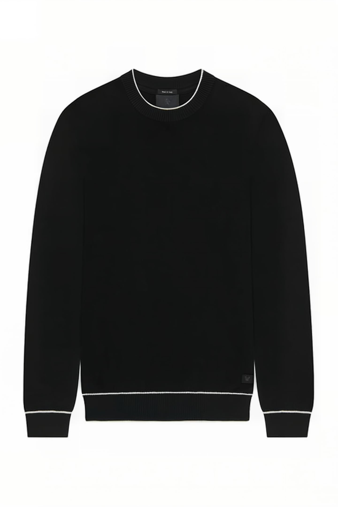 BLACK EAGLE TEXTURE KNIT CREW NECK JET BLACK 1