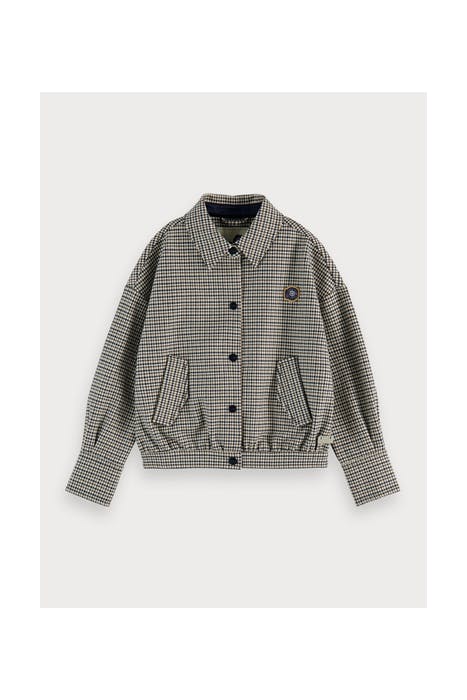 TAILORED HEAVY JERSEY BOXY FIT JACKET IN HOUNDSTOOTH PATTERN 1