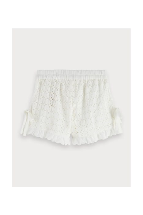 BRODERY ANGLAISE SHORTS WITH HIGH SIDE SLITS OFF WHITE 2