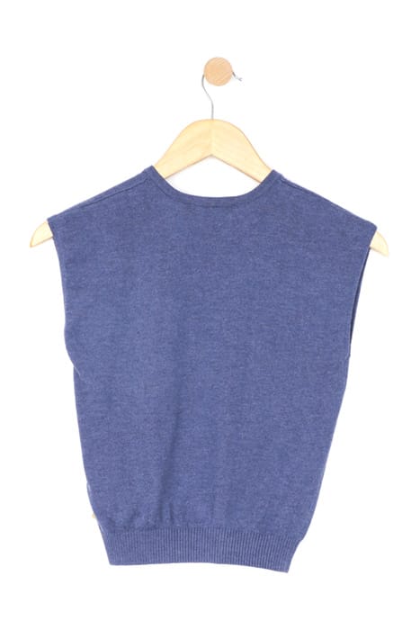 V-NECK PONCHO BLUE 3
