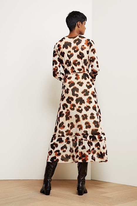 NATASJA FRILL DRESS BLACK/RUST 4