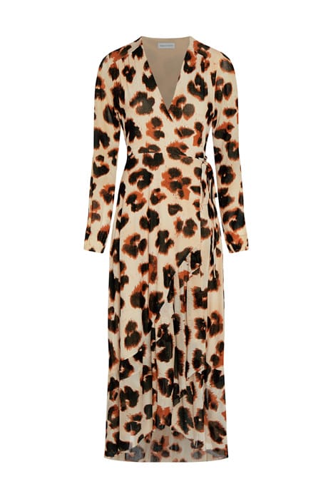 NATASJA FRILL DRESS BLACK/RUST 1