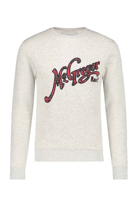 MCG VINTAGE TARTAN CREW SWEAT LIGHT GREY 1