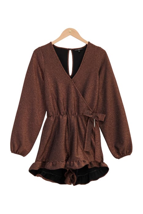 BRUINE GLITTER PLAYSUIT MET RUFFLES BRONZE BRONZE 6