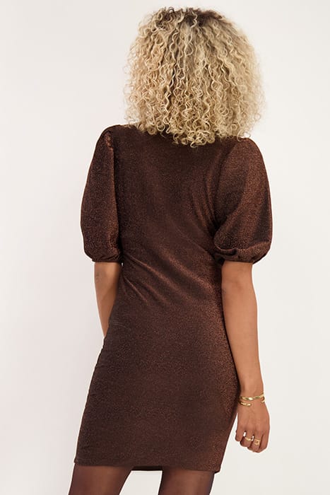 BRUINE GLITTER JURK MET POFMOUW BRONZE BRONZE 5