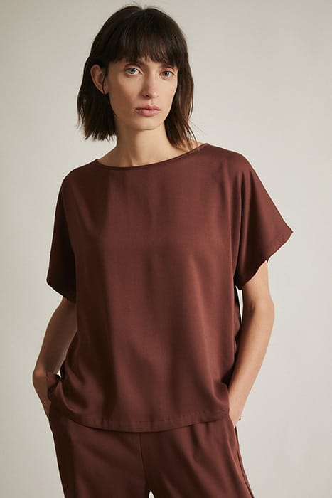 SATIN SHIRT BITTER CHOCOLATE 1