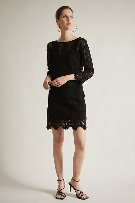 KLEID MIT SPITZE BLACK 1