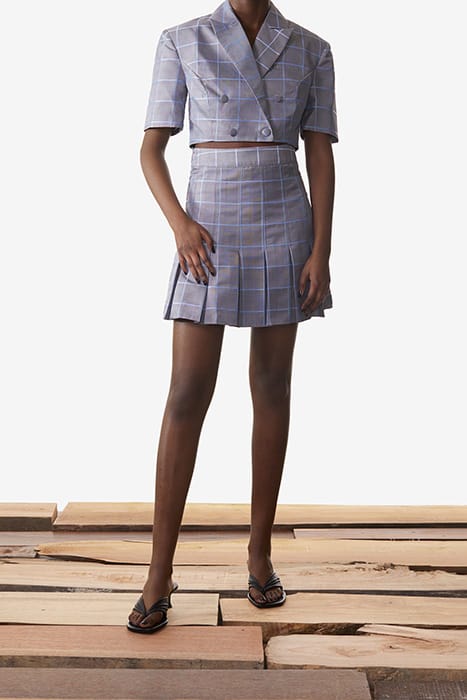 GREY BLUE CHECK KENEE SKIRT 1