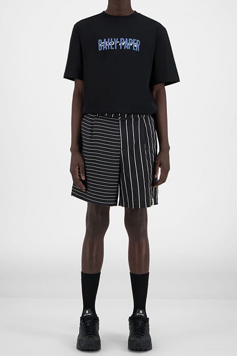 BLACK STRIPED HORI SHORTS 1