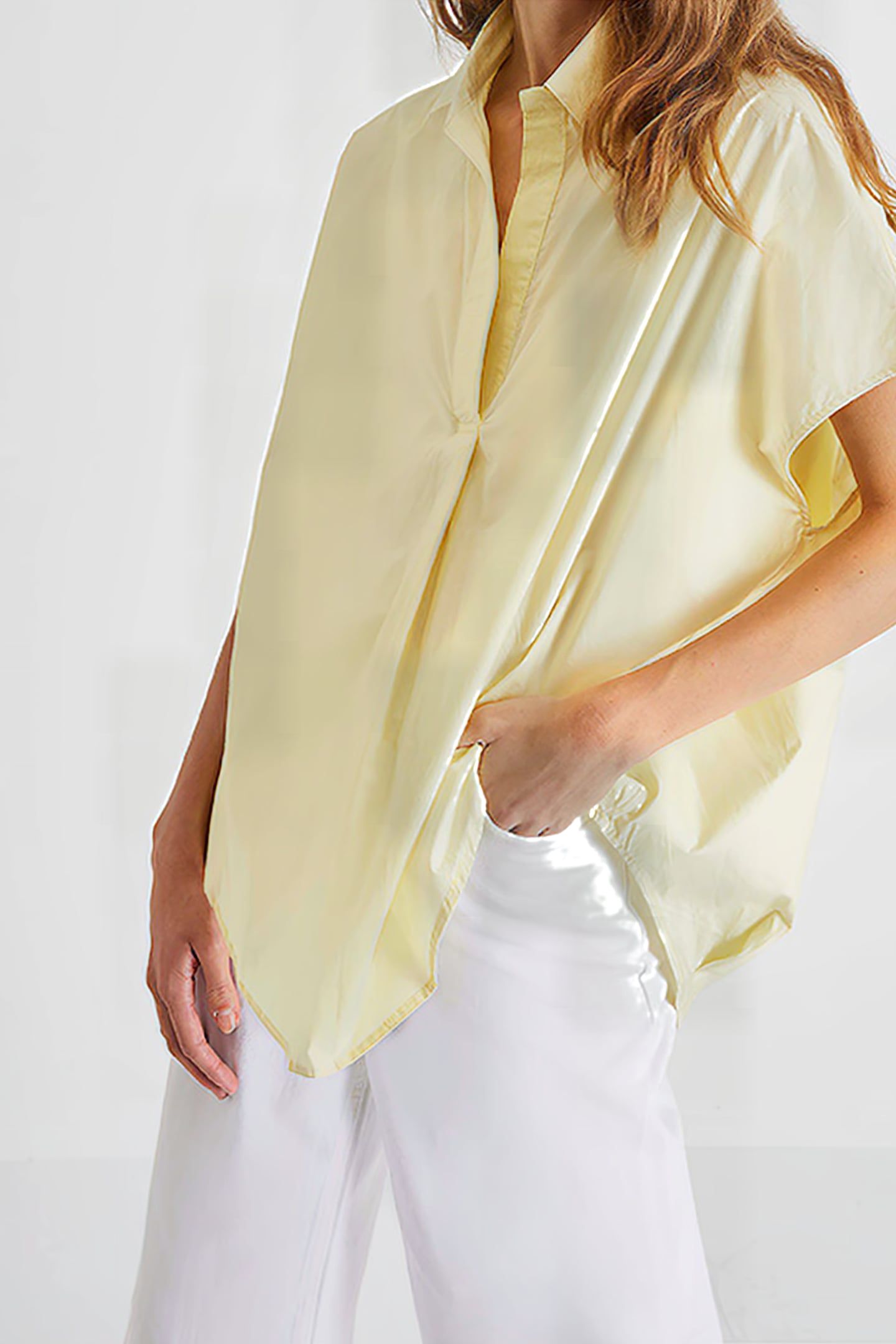 CELE RHODES SHORT SLEEVE SHIRT CHALKY YELLOW 1