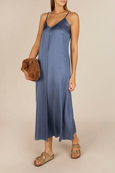 LONG SHINY DRESS BLUE 2