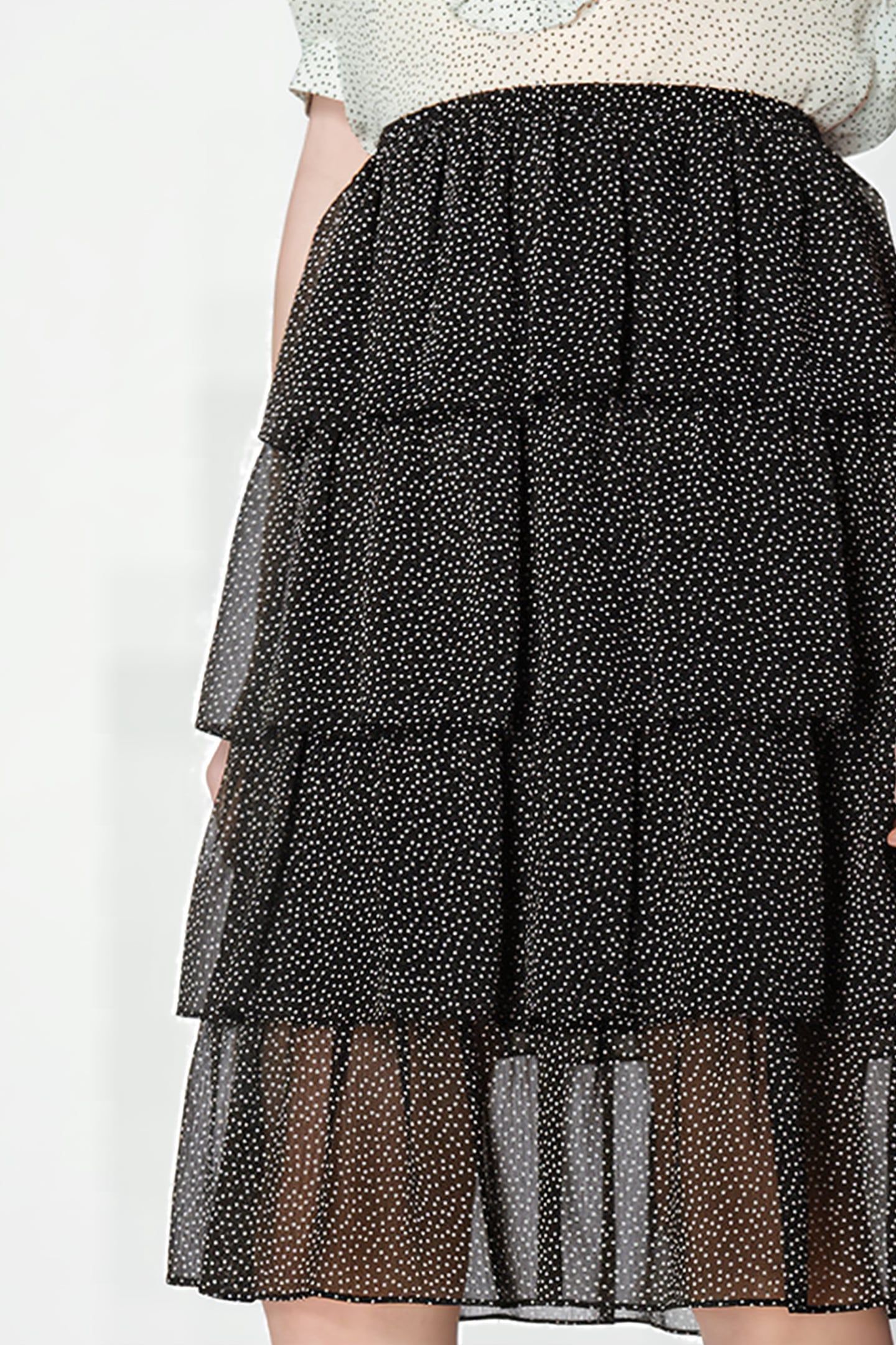 BETTY MIDI SKIRT BLACK/CREAM 3
