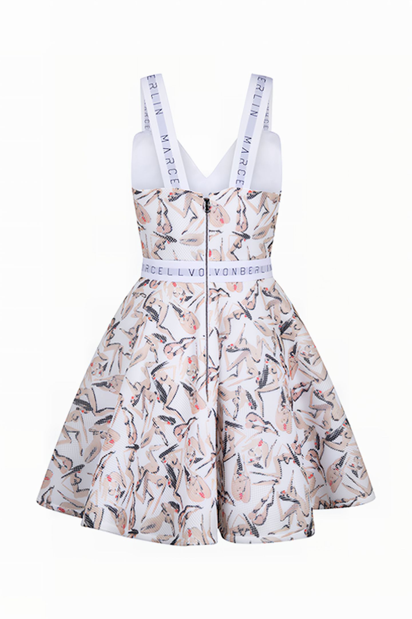 WOMENS MVB ICONIC SKATER DRESS PRINT / WHITE 2