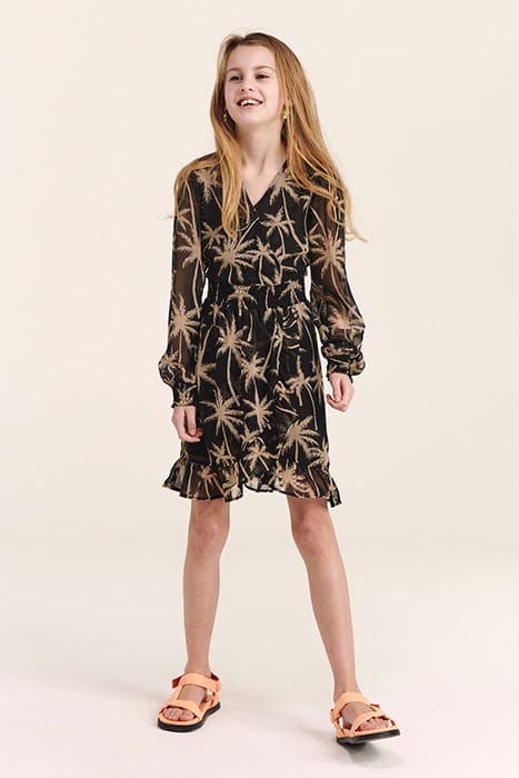 GIRLS SANTIAGO DRESS VACATION PALM BLACK 3
