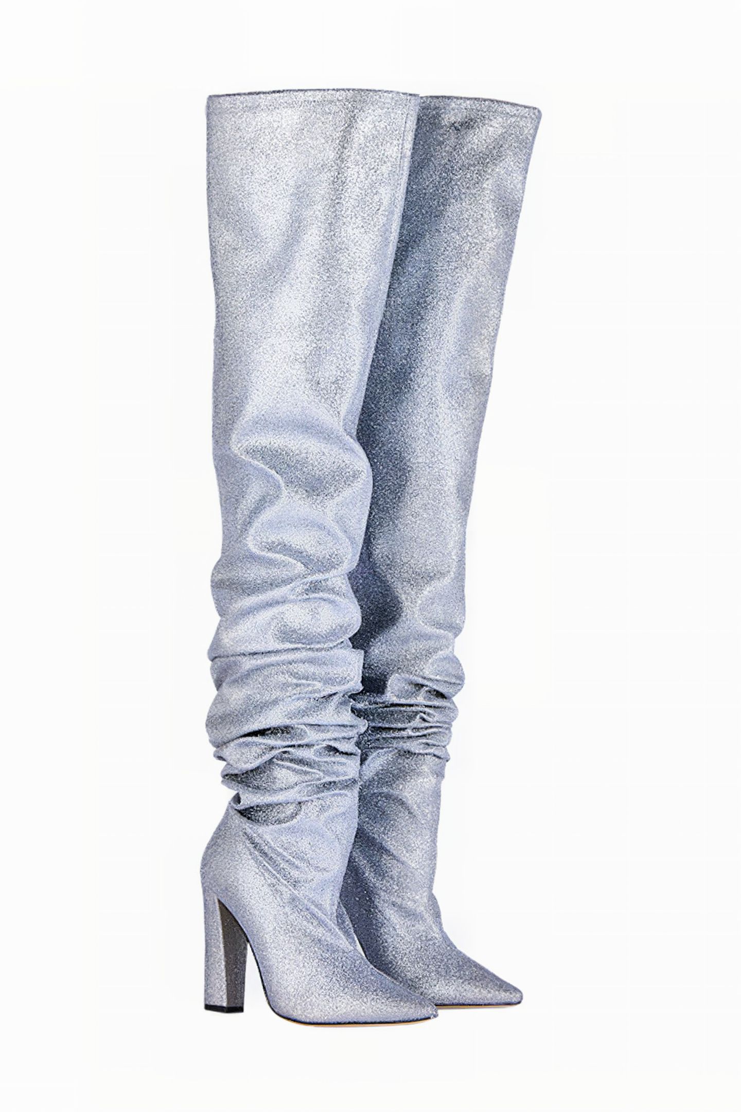 WOMEN S GLITTER OVERKNEES SILVER 2