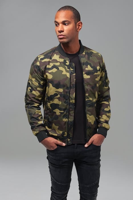 LIGHT CAMO BOMBER JACKET WOODCAMO 1