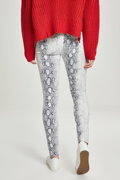 LADIES ANIMAL STRETCH TWILL SKINNY PANTS OFFWHITE SNAKE 3
