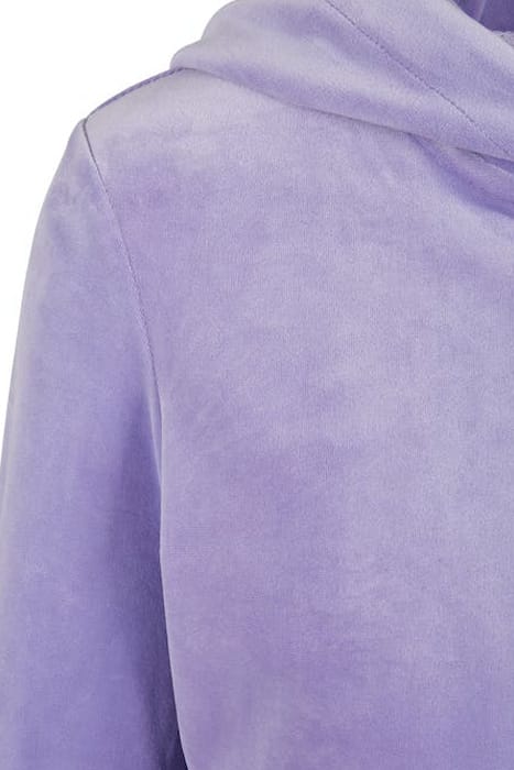 LADIES SHORT VELVET ZIP HOODY LAVENDER 8