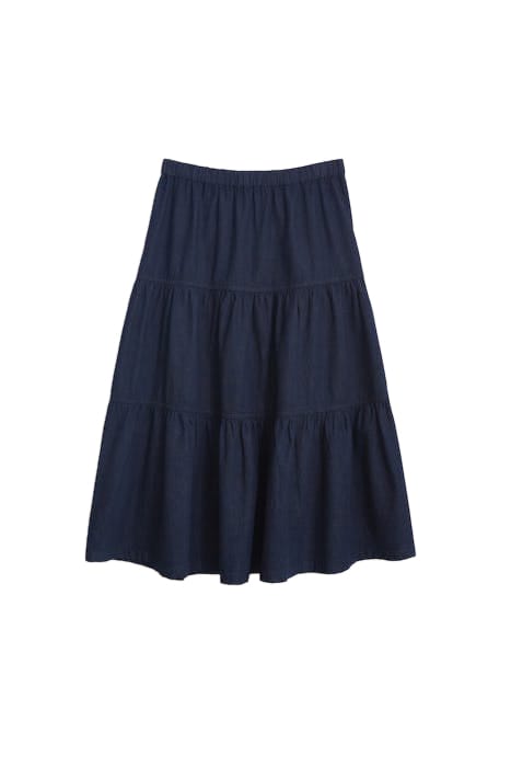 MIA TIERED DENIM MINI SKIRT DK DENIM 1