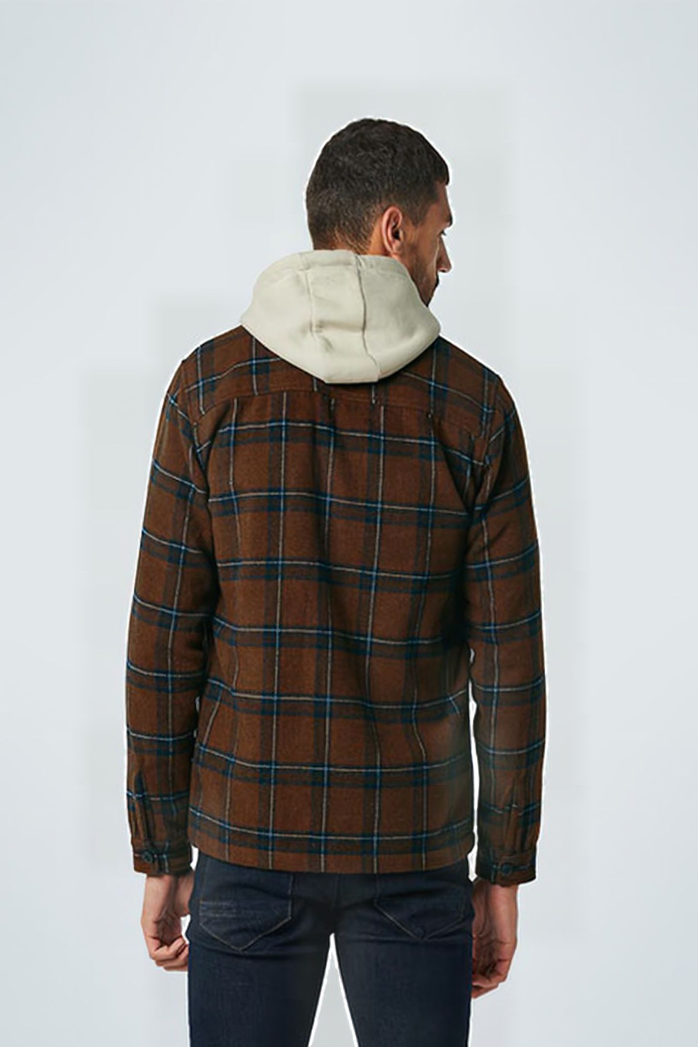 OVERSHIRT BUTTON CLOSURE CHECK WITH WOOL CAMEL 3