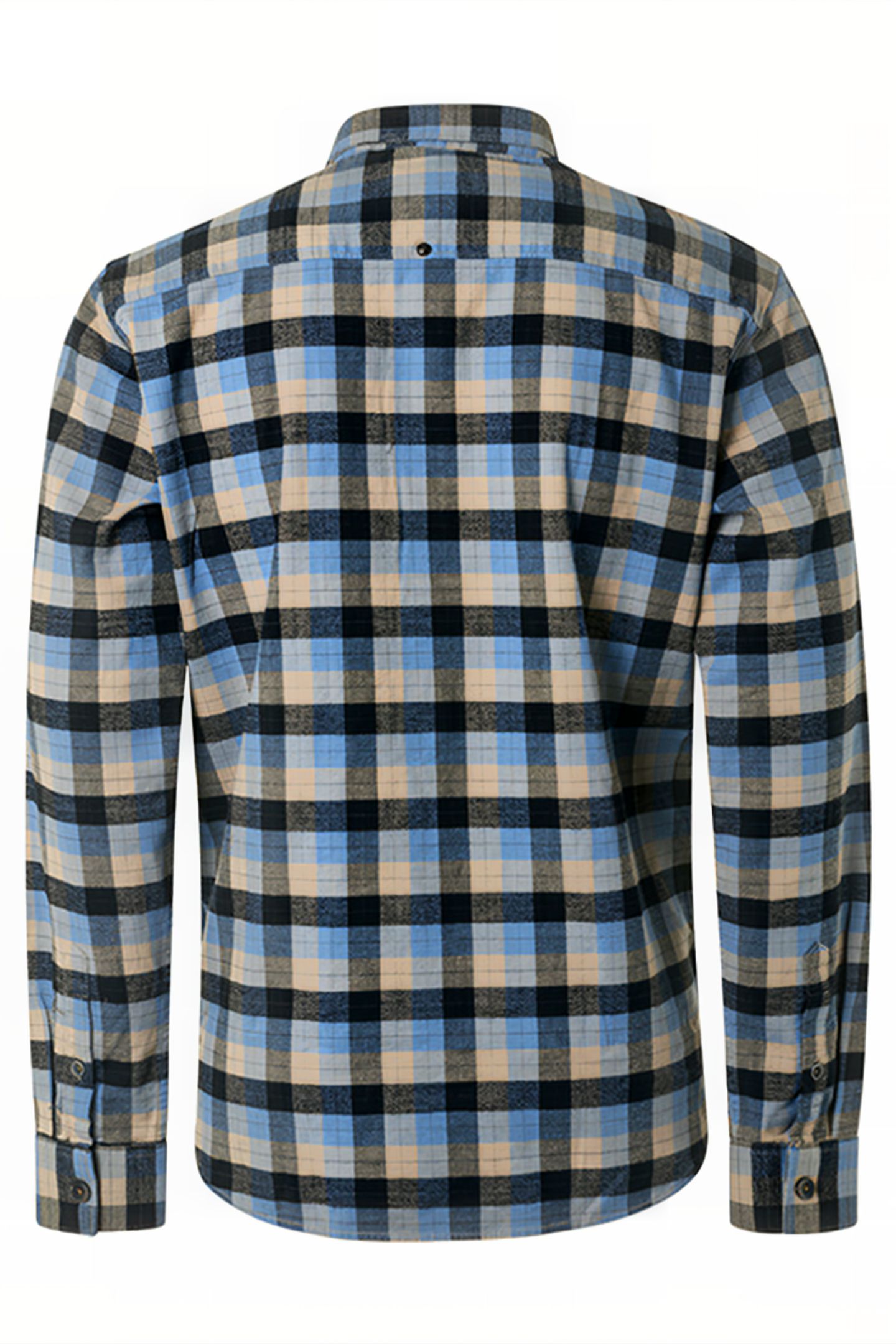 SHIRT STRETCH CHECK RESPONSIBLE CHOICE COTTON DUSTY BLUE 6