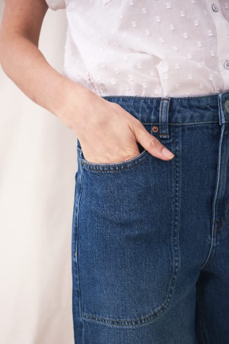 TIA WIDE LEG CROPPED JEAN MID DENIM 2