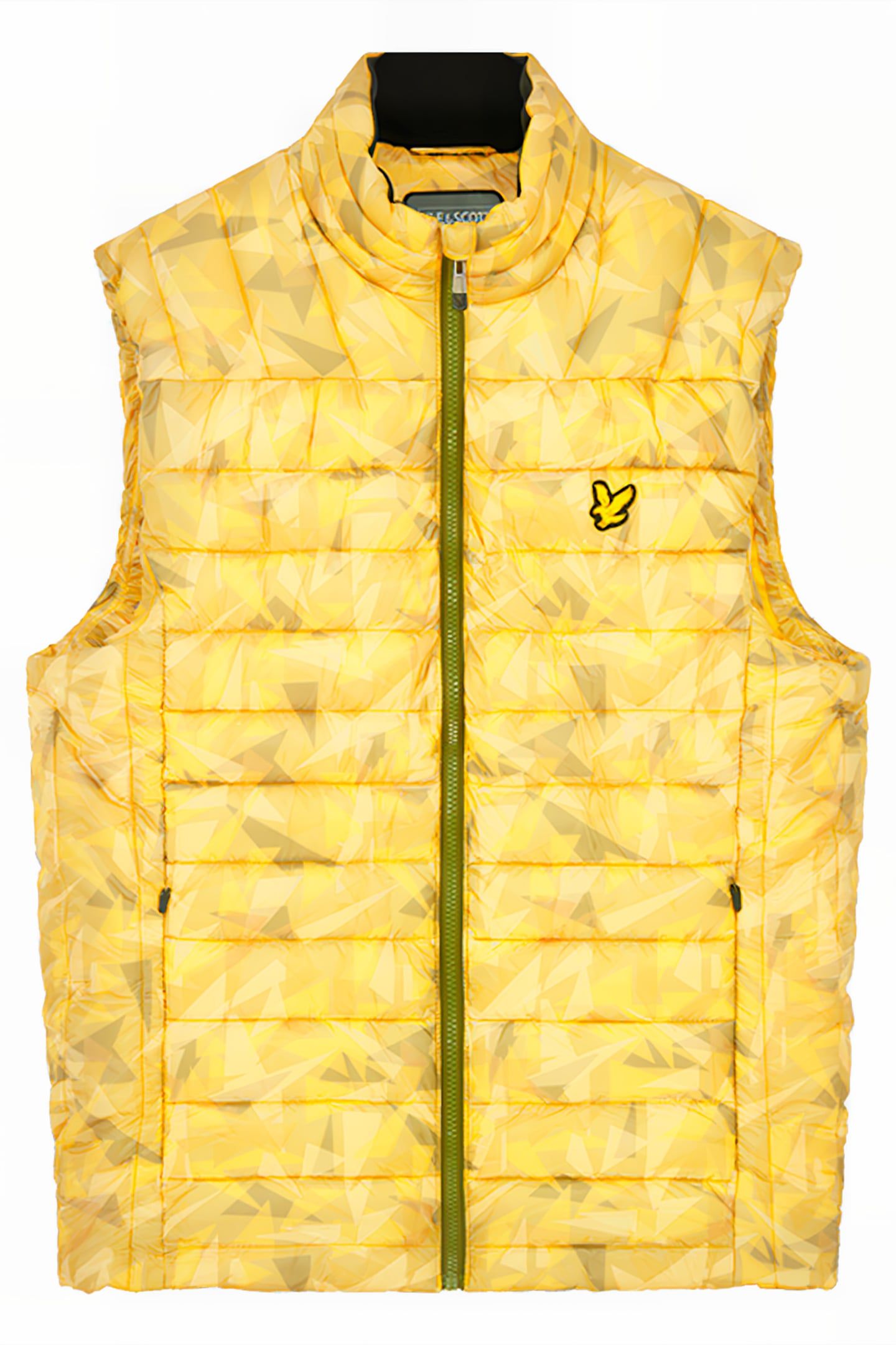 LIGHTWEIGHT QUILTED COLLAR GILET BAY GREEN PRINT 5