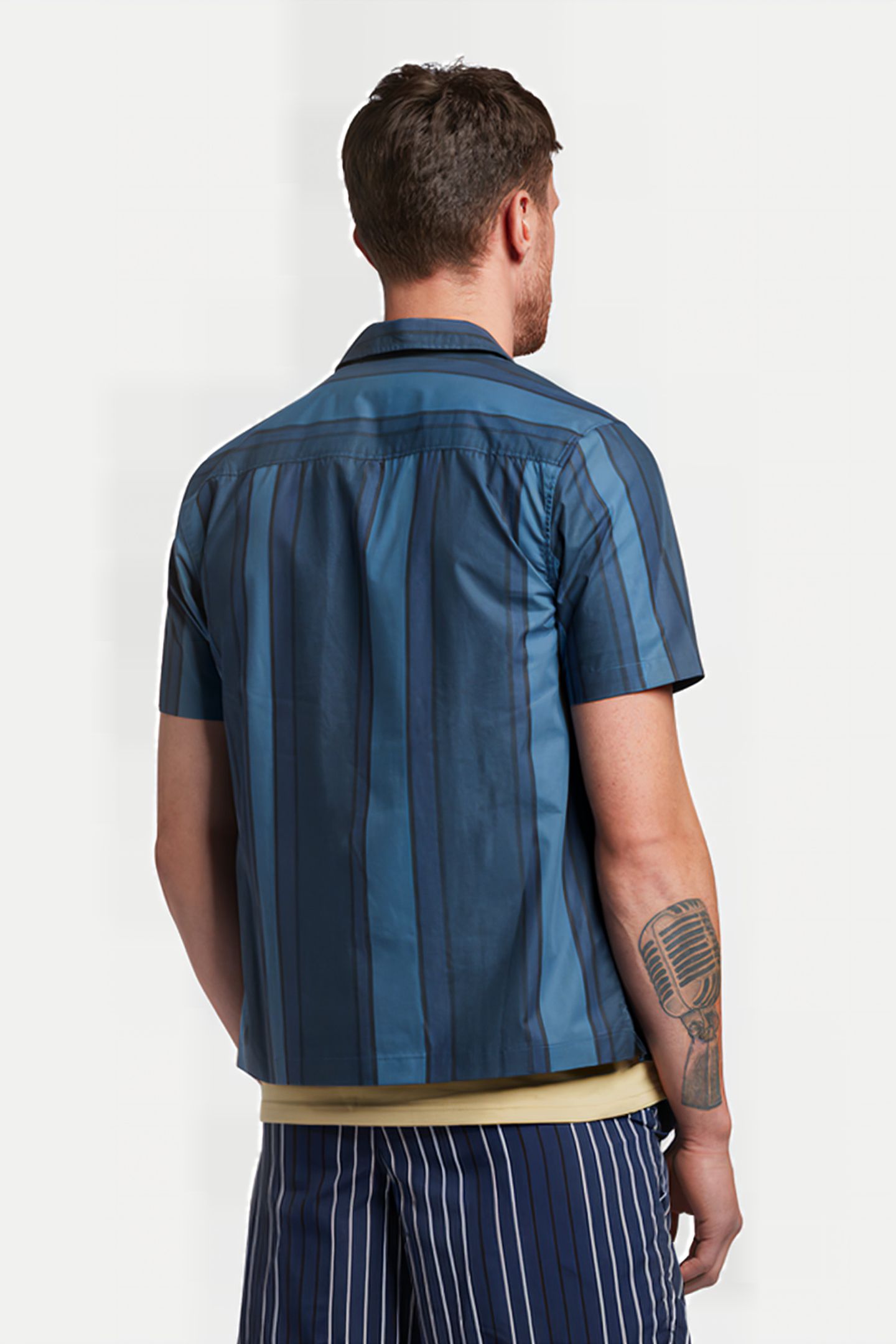 VERTICAL STRIPE RESORT SHIRT SLATE BLUE/ NAVY 2