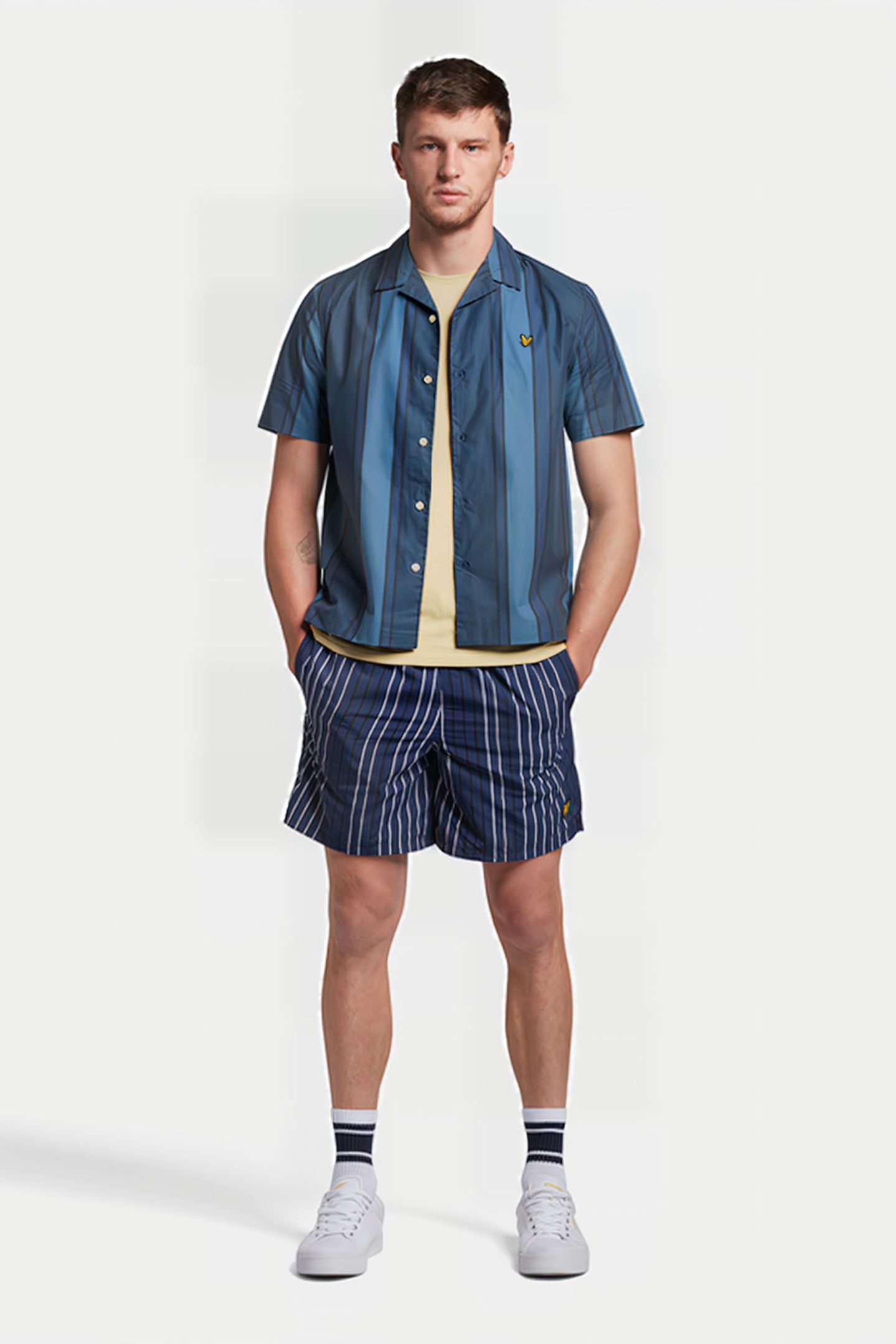VERTICAL STRIPE RESORT SHIRT SLATE BLUE/ NAVY 3