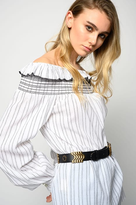 AFFRANTO BLUSA TELA OPERATA RI WHITE/BLACK 5