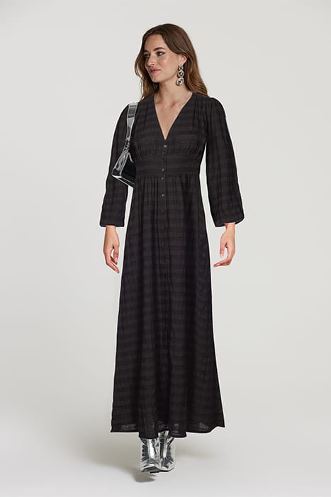 LADIES BEIRUT DRESS TASMANIA STRIPE BLACK 1