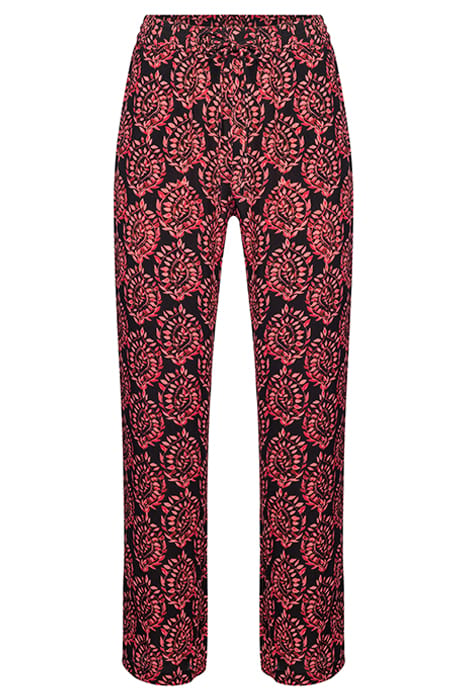 LADIES MONACO TROUSERS PEACOCK LEAF WINE RED 3