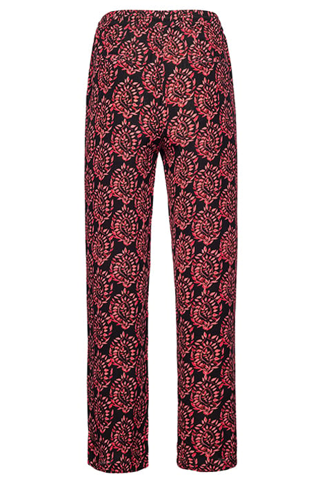 LADIES MONACO TROUSERS PEACOCK LEAF WINE RED 4