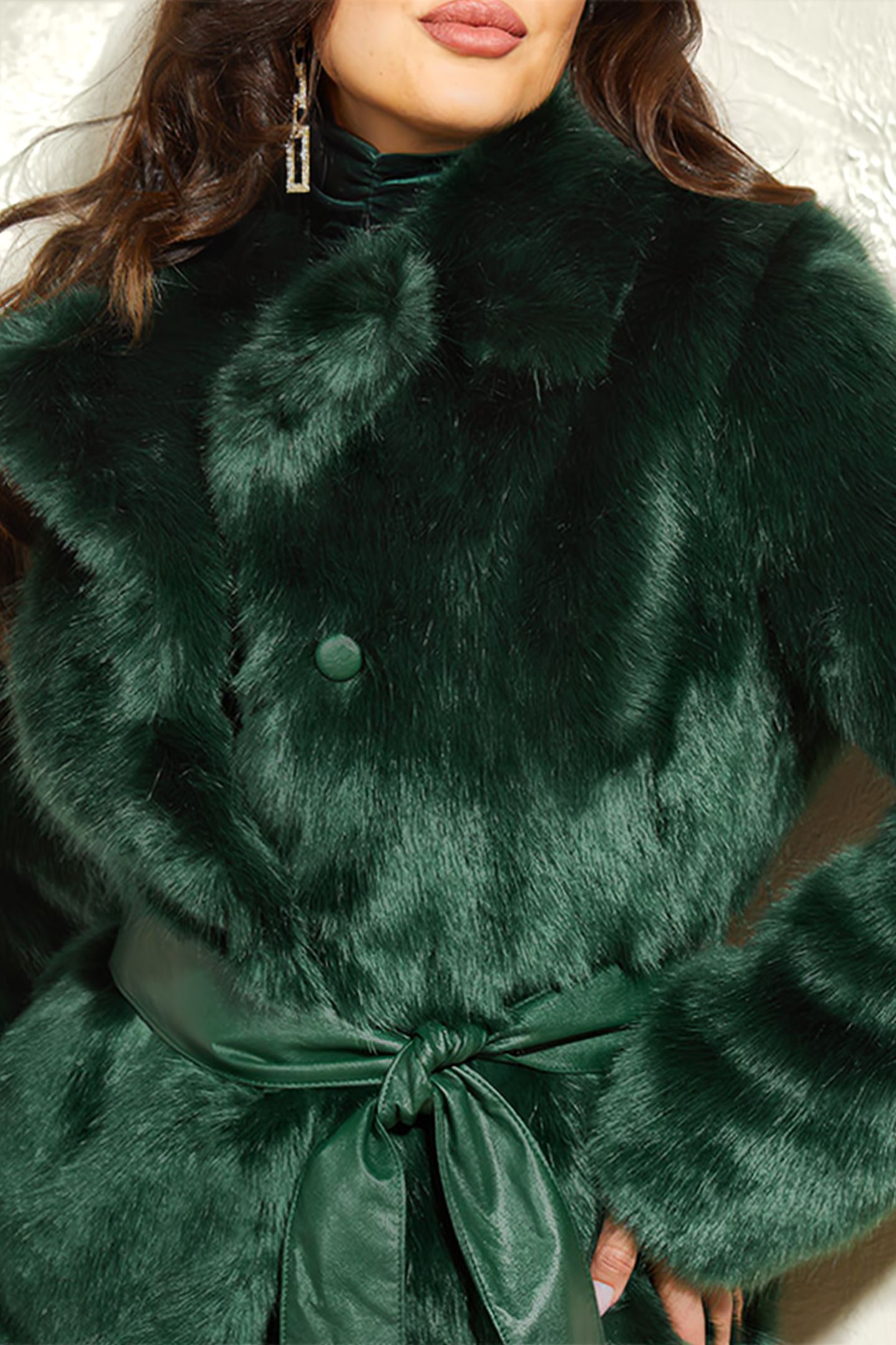 MARCIANO BY GUESS MATILDA COAT JET BLACK FAUX FUR 5