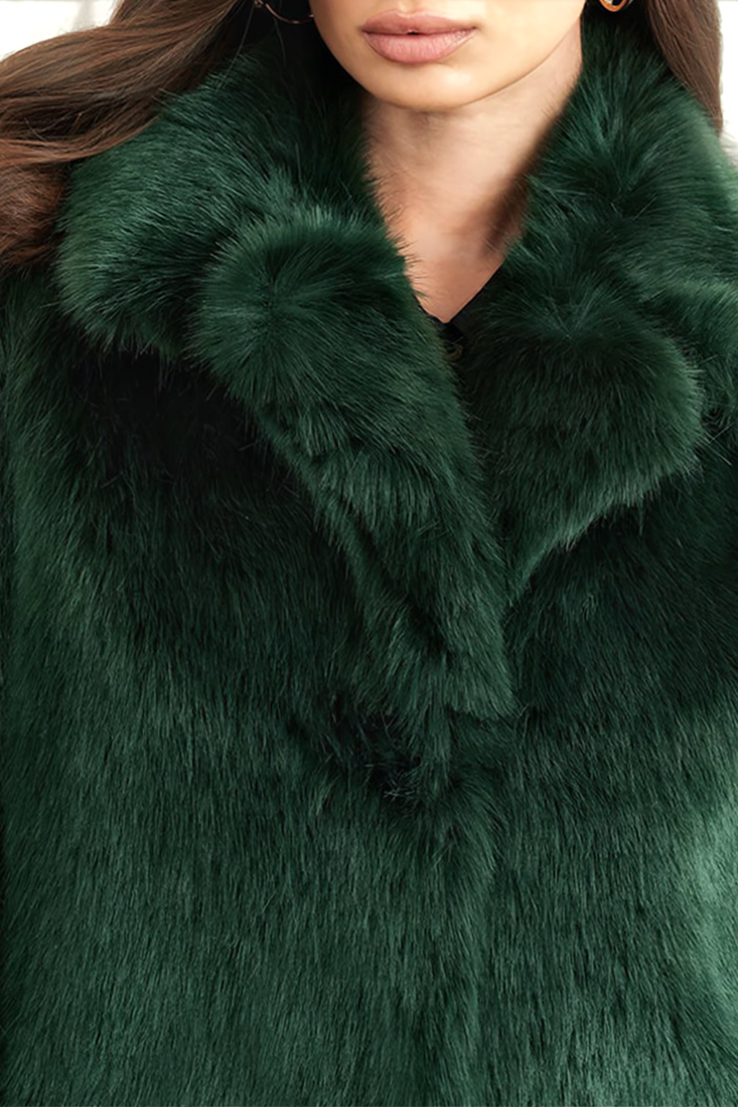 MARCIANO BY GUESS MATILDA COAT JET BLACK FAUX FUR 4