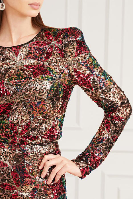 MARCIANO BY GUESS EZRA SEQUIN TOP HARLEQUIN BLOUSE 3