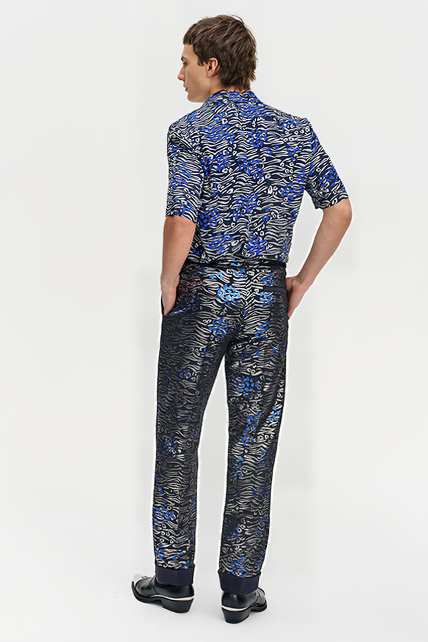 PRINTED SHORT-SLEEVE SHIRT WILD PRINT GRAY 3