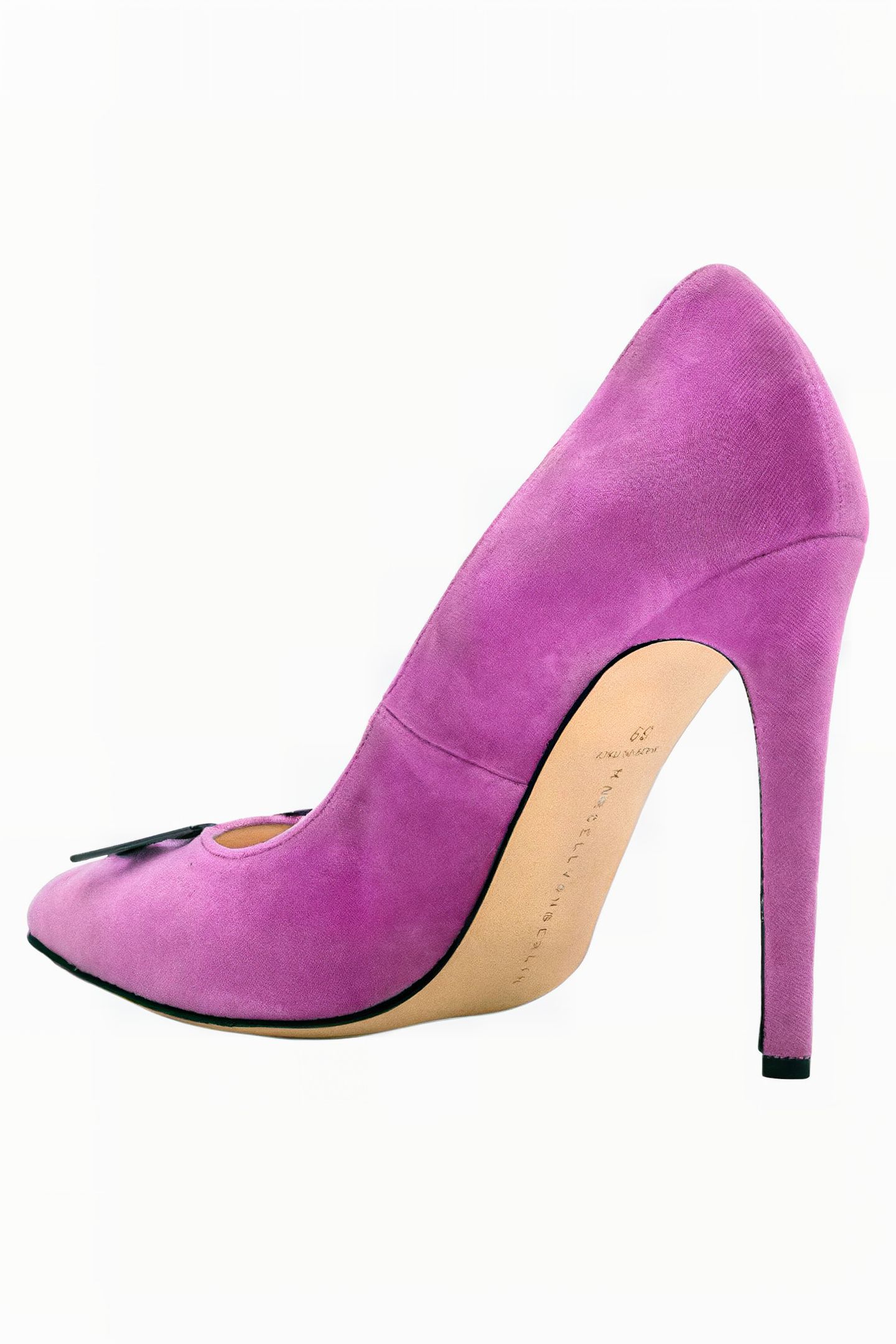 LOGO BUCKLE VELVET PUMPS PINK 4