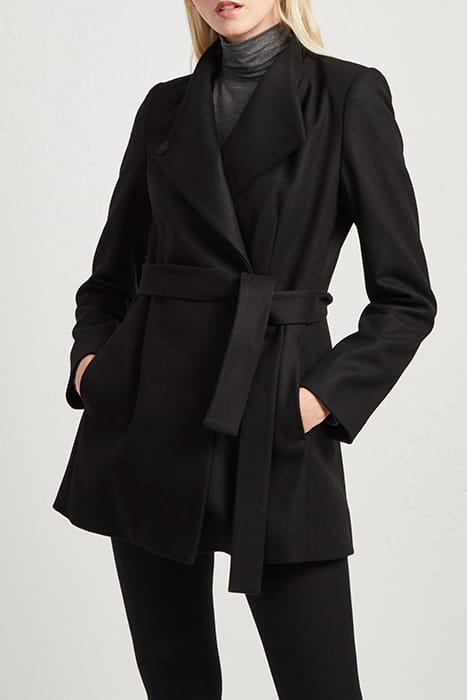 FT PLATFM FELT CROSSOVER COAT BLACK 1