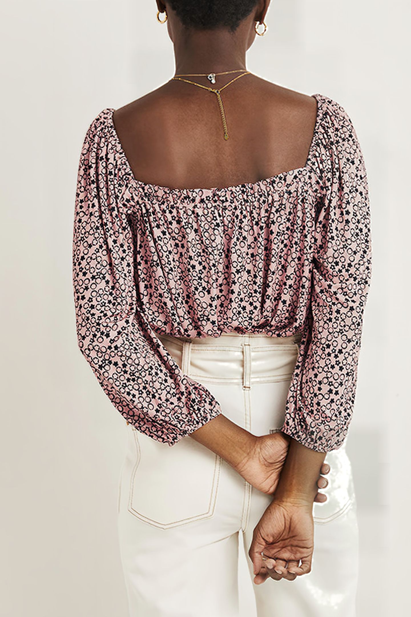 SQUARE NECK SWING JERSEY TOP PNK 2