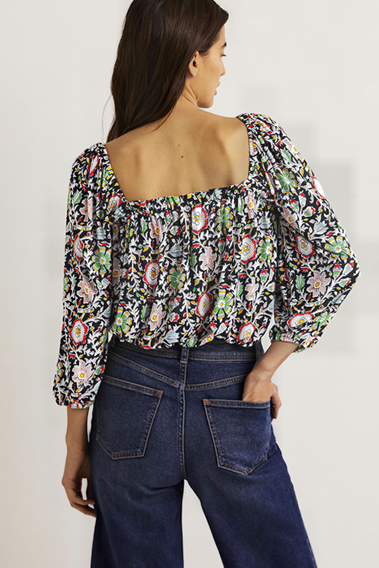 SQUARE NECK SWING JERSEY TOP CHK 2