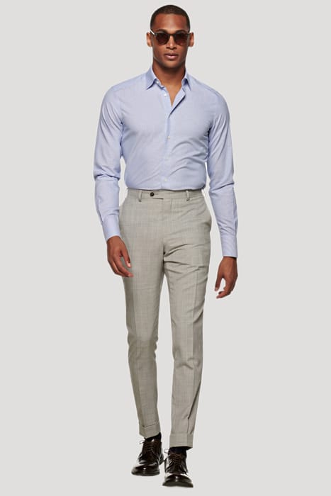 Mid Blue Striped Poplin Slim Fit Shirt 3
