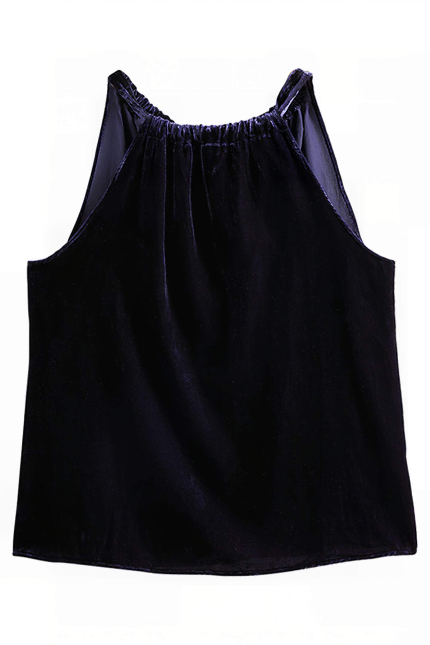 HALTERNECK VELVET TOP NVY 5