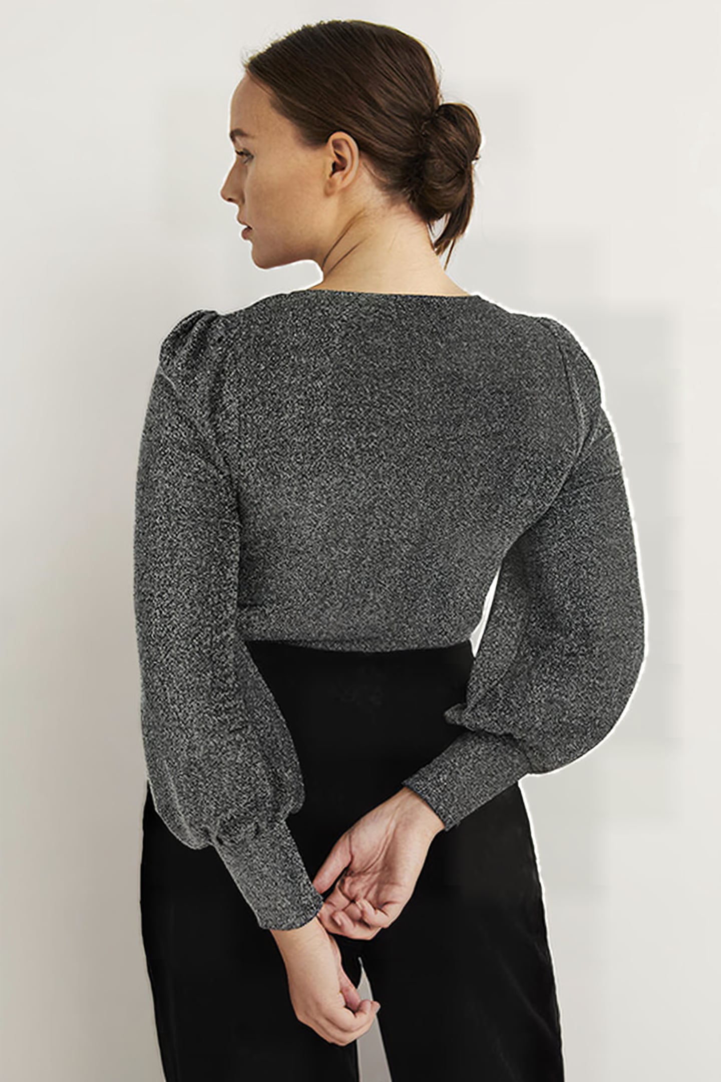 TWIST FRONT JERSEY TOP BLK 2