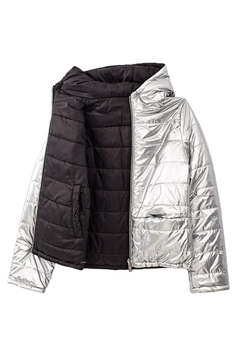 GIRL’S SILVER AND BLACK REVERSIBLE BODYWARMER SILVER / BLACK 3