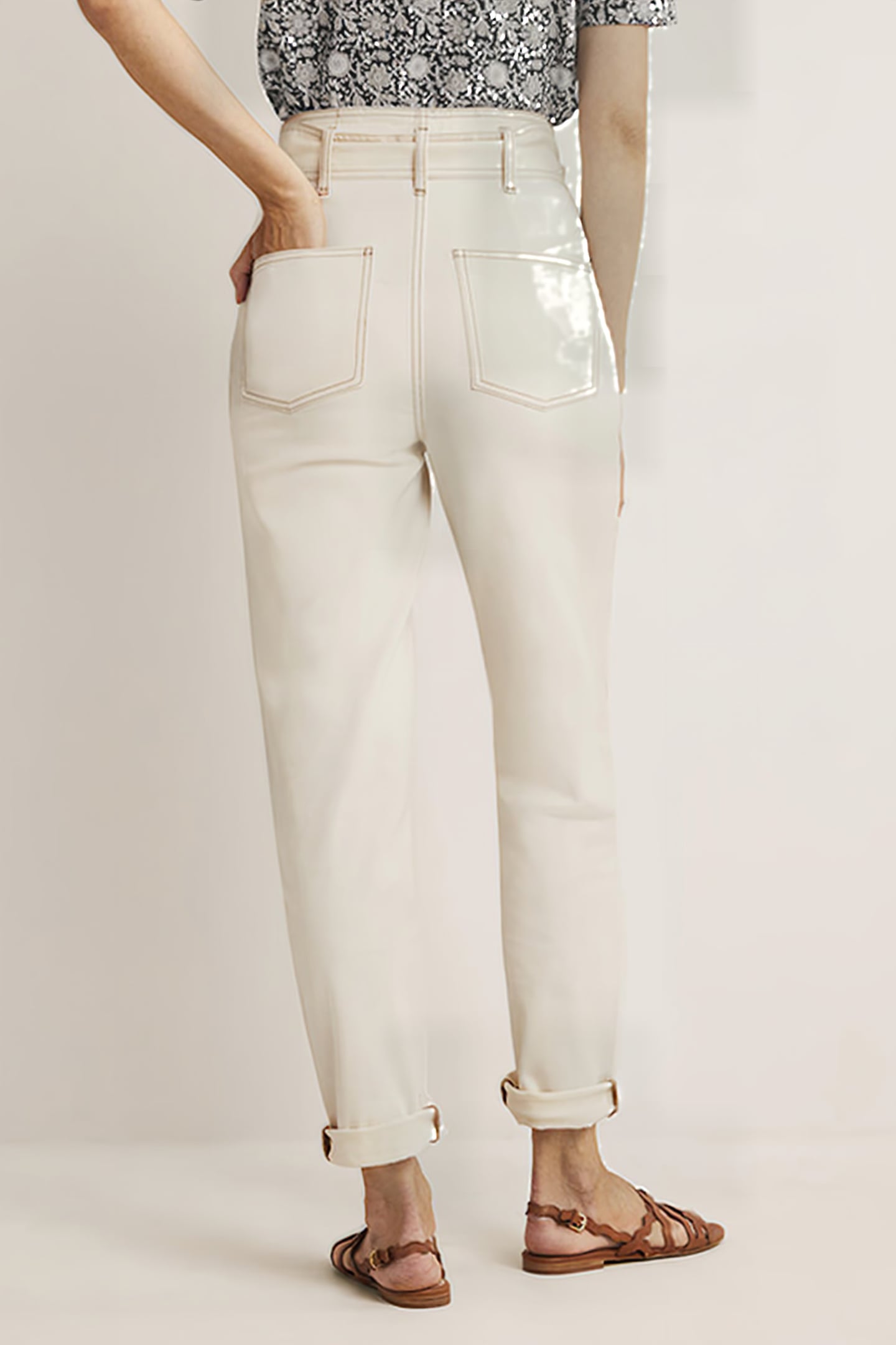 BELTED HIGH RISE JEANS ECR 2