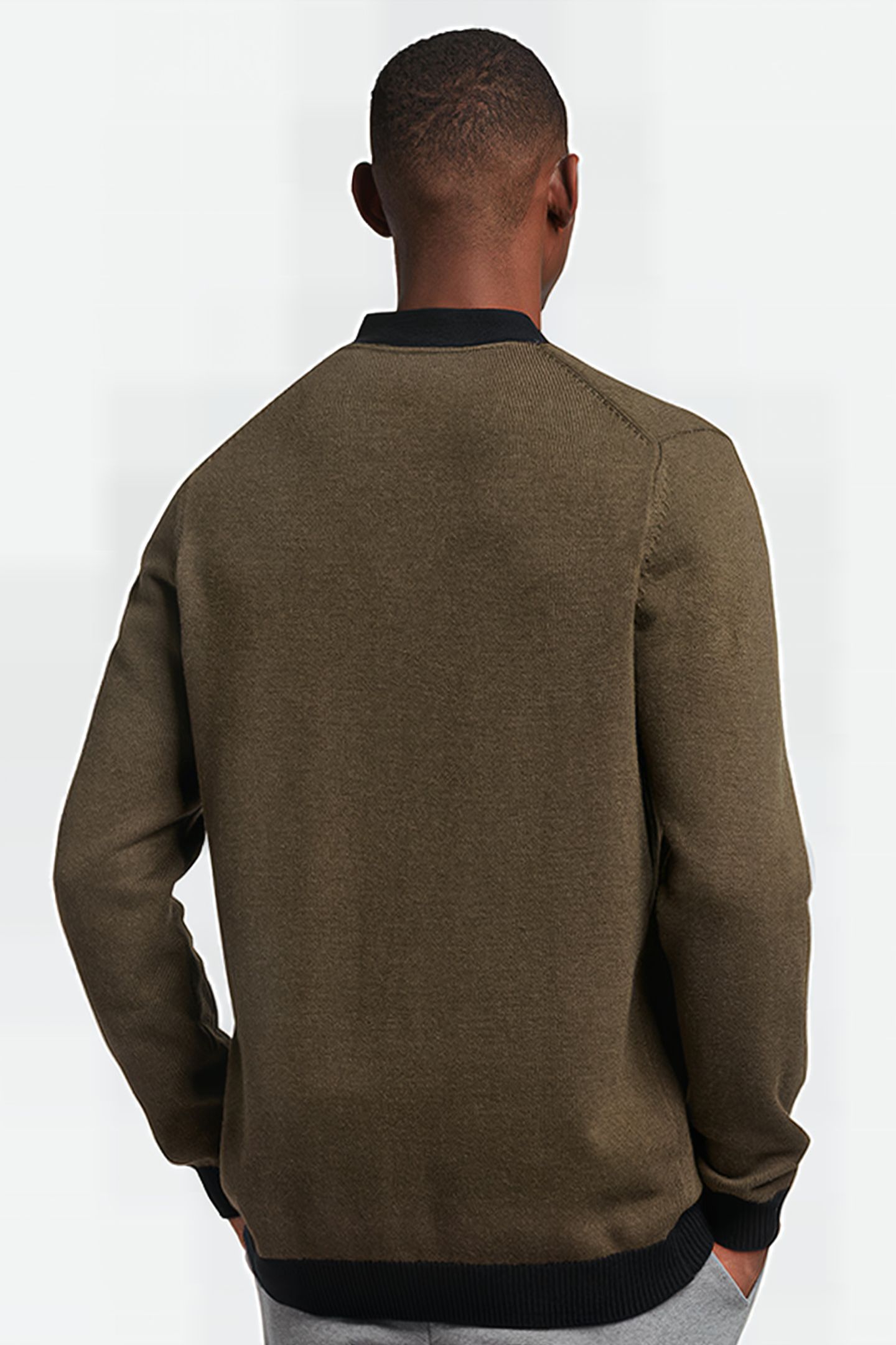 BLOCK MARL CARDIGAN OLIVE MARL/JET BLACK 2