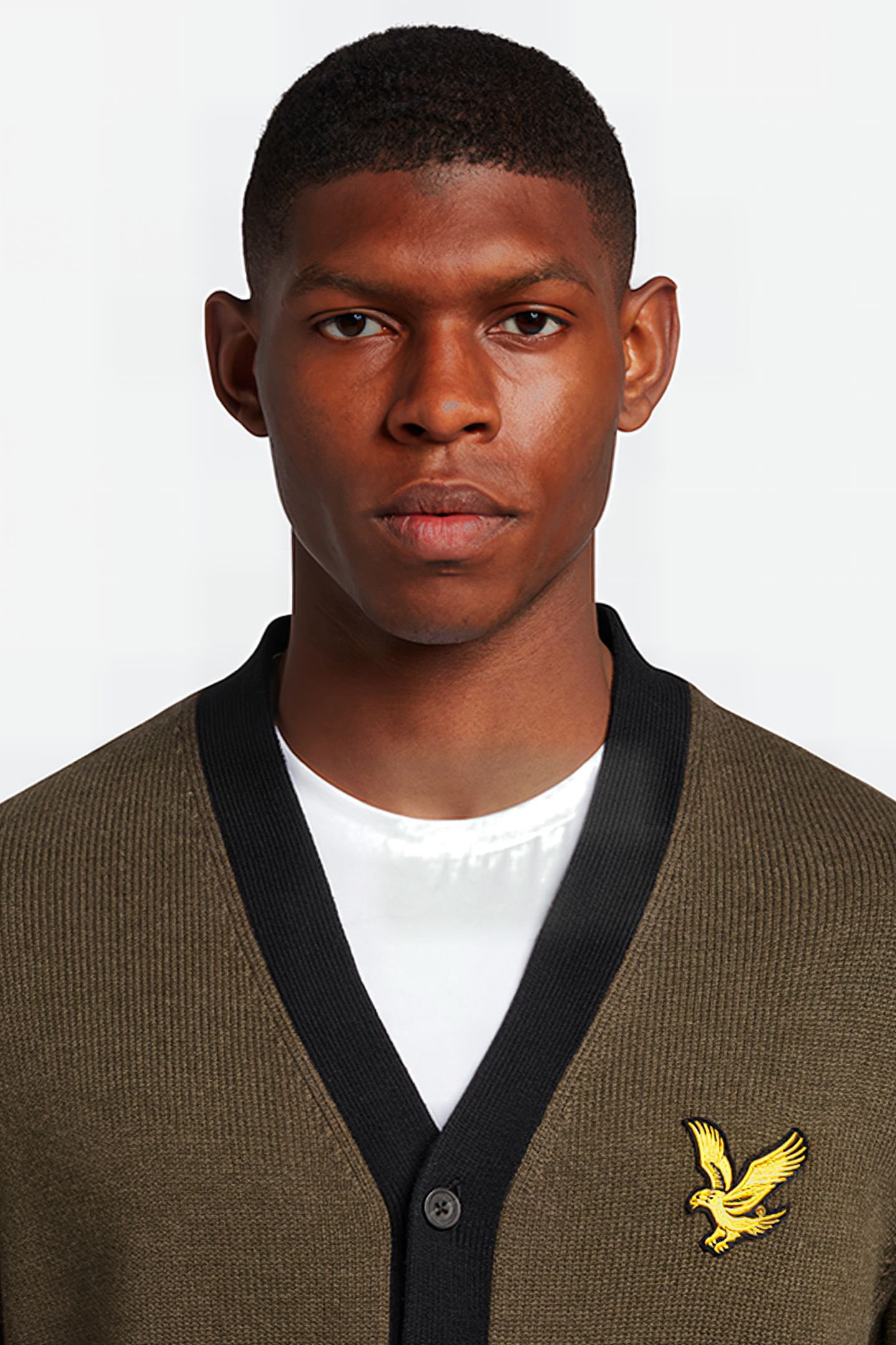 BLOCK MARL CARDIGAN OLIVE MARL/JET BLACK 4